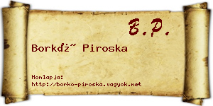 Borkó Piroska névjegykártya
